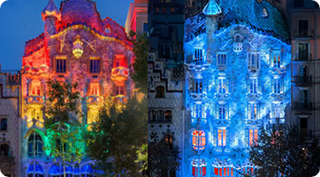 Iluminações solidárias da fachada