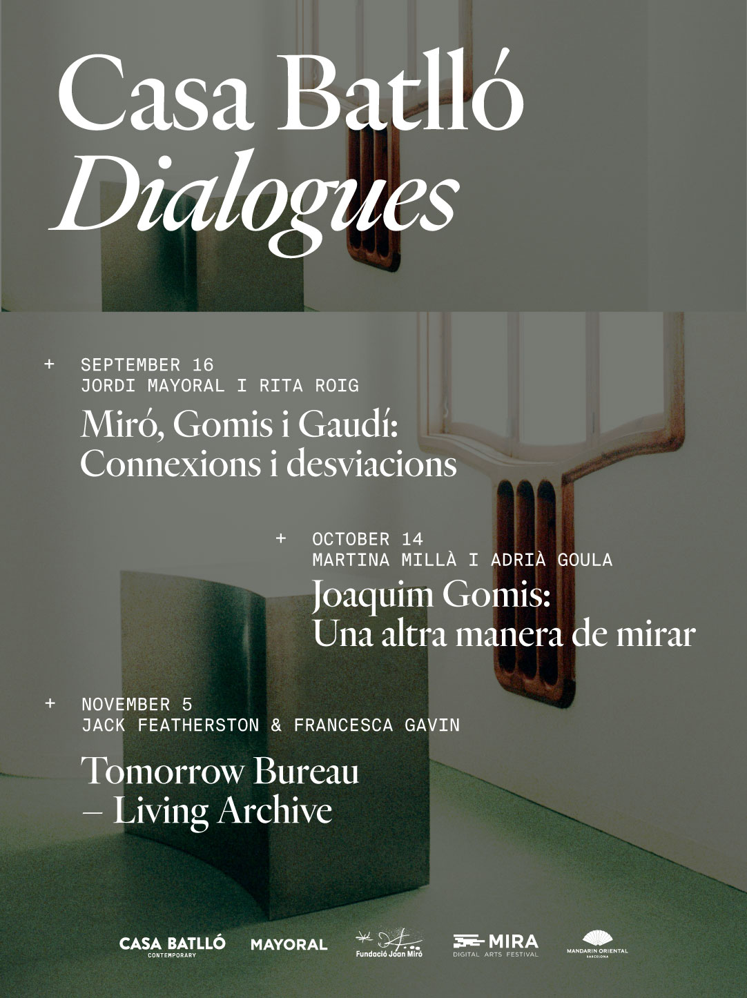Casa Batlló Contemporary estrena los Casa Batlló Dialogues con un ciclo de charlas que conecta el legado artístico de Gaudí, Miró y Gomis con la creación contemporánea
